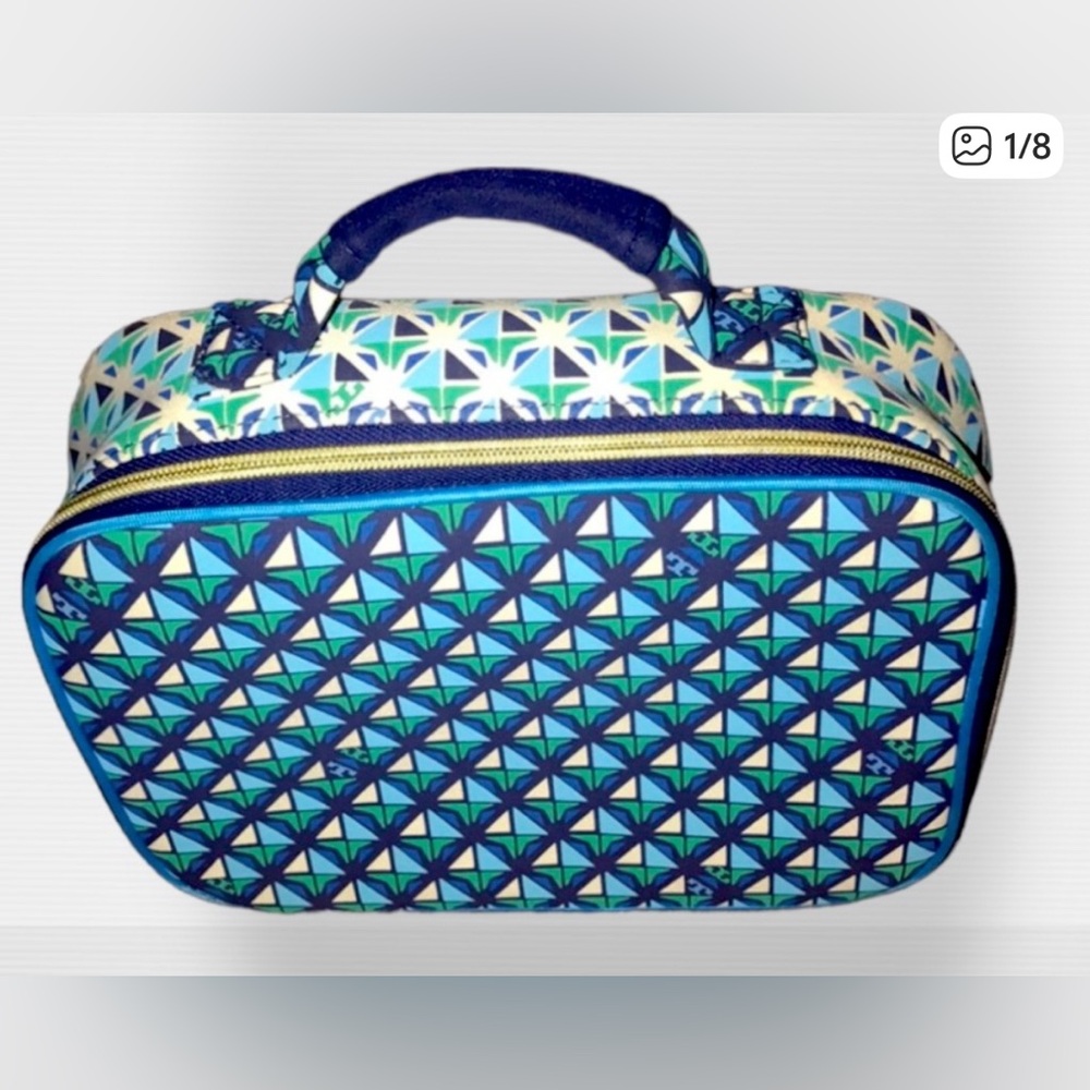 Tory Burch Geometric Blue and Green Women's Bag